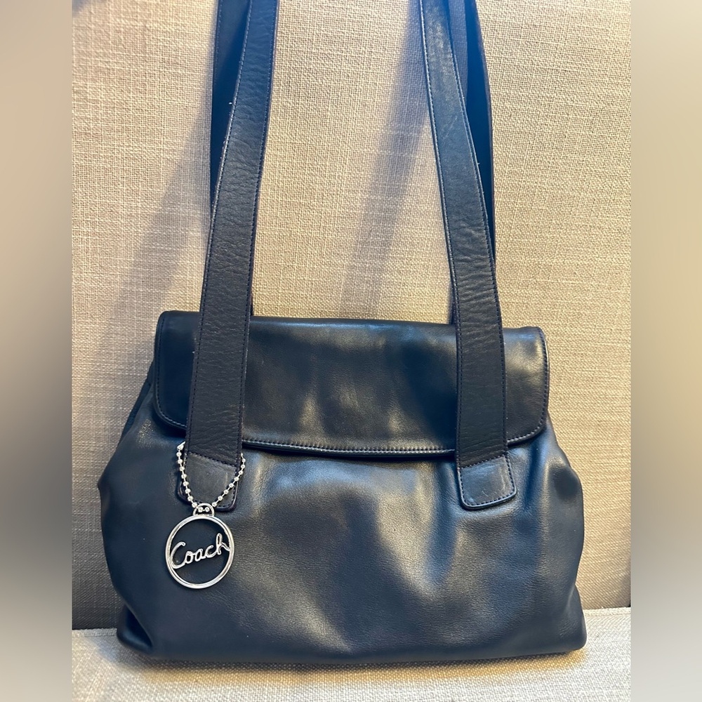 Vintage Coach Midnight Navy Riverside Shoulder Bag